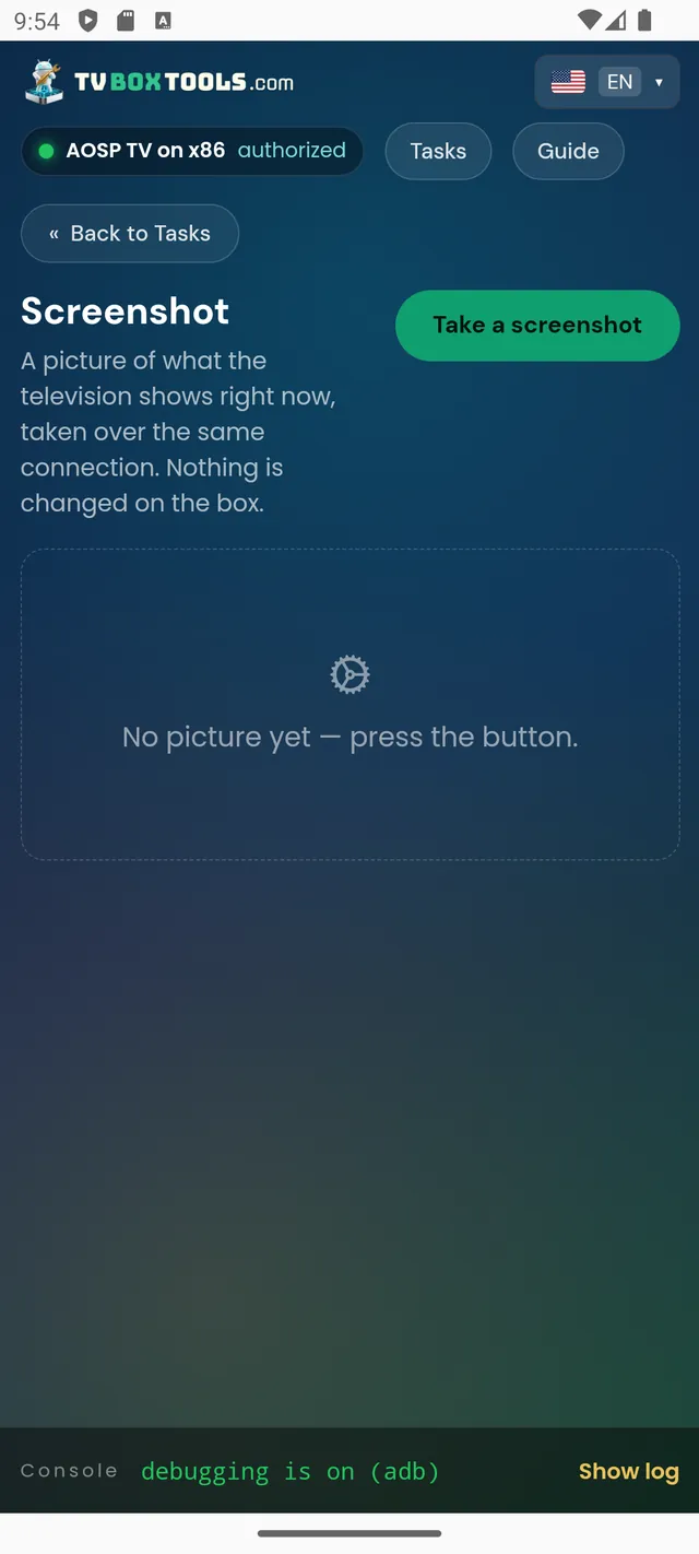 Screenshot tool: take a picture of what the television shows right now